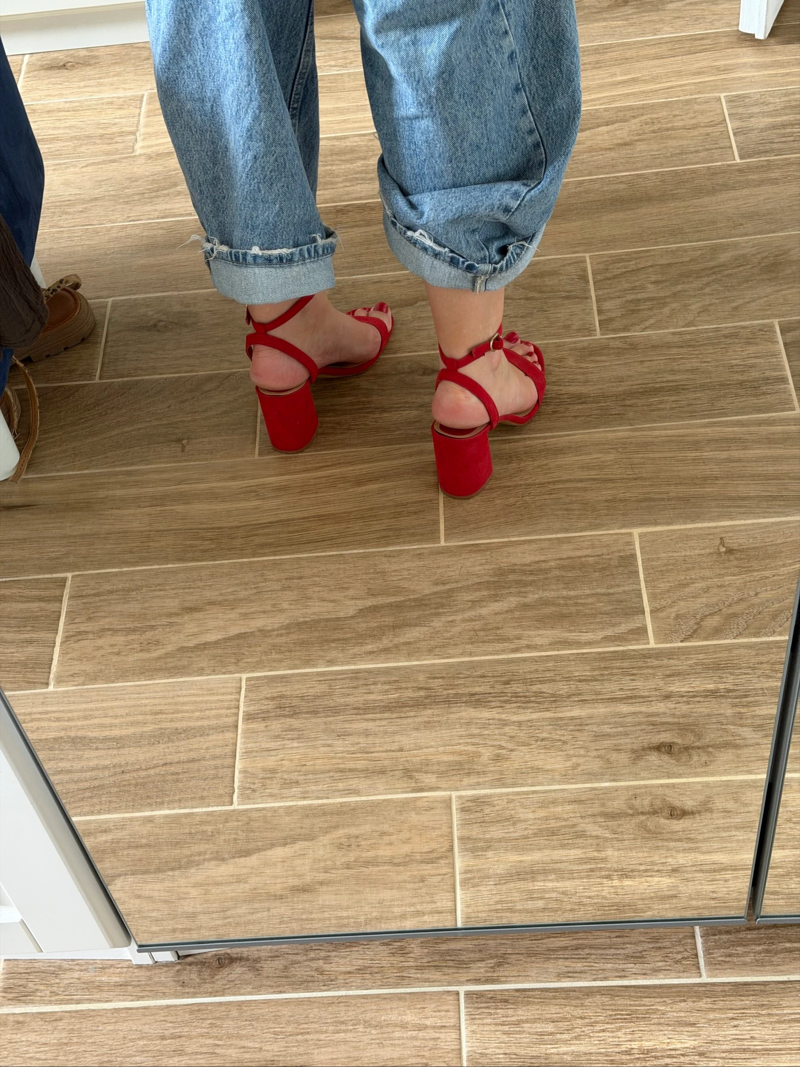 Sandales rouges à talons stradivarius taille 41 – photo 2